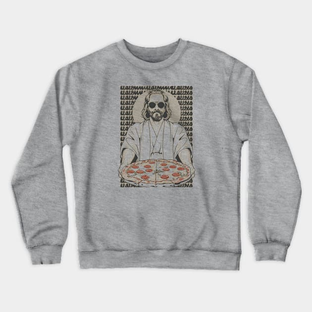 The big lebowski the dude with pizza Crewneck Sweatshirt by Aldrvnd